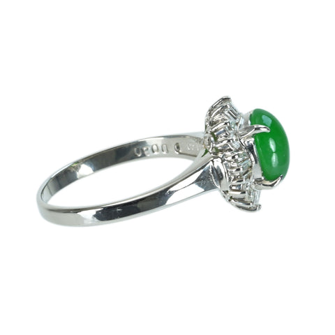 [Used] PT900 Jadeite Ring, Jadeite 1.78ct, Diameter 0.30ct, 5.5g, #14