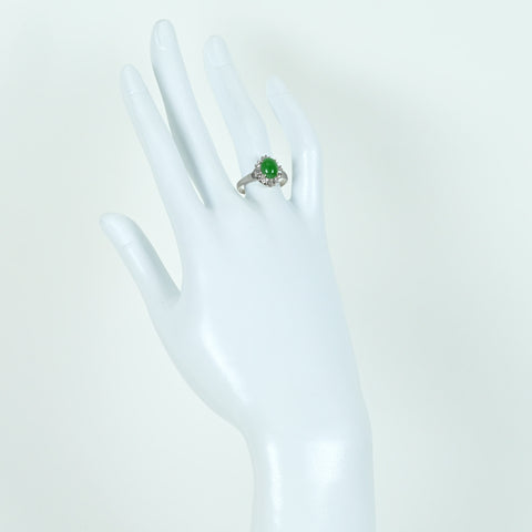 [Used] PT900 Jadeite Ring, Jadeite 1.78ct, Diameter 0.30ct, 5.5g, #14