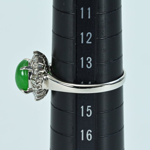 [Used] PT900 Jadeite Ring, Jadeite 1.78ct, Diameter 0.30ct, 5.5g, #14