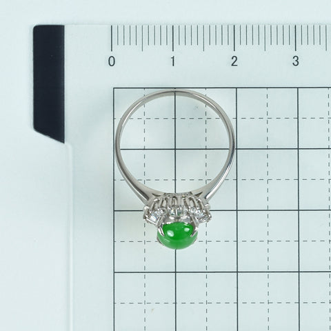 [Used] PT900 Jadeite Ring, Jadeite 1.78ct, Diameter 0.30ct, 5.5g, #14