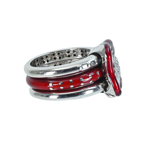 [Pre-owned] La NOUVELLE BAGUE K18WG/Enamel Diamond Ring 16.2g #13.5 ONE PRICE 