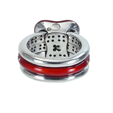 [Pre-owned] La NOUVELLE BAGUE K18WG/Enamel Diamond Ring 16.2g #13.5 ONE PRICE 