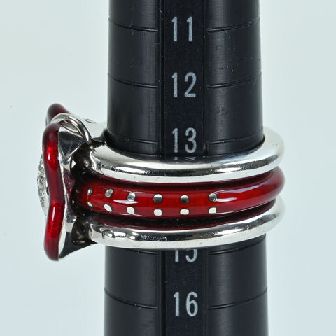 [Pre-owned] La NOUVELLE BAGUE K18WG/Enamel Diamond Ring 16.2g #13.5 ONE PRICE 