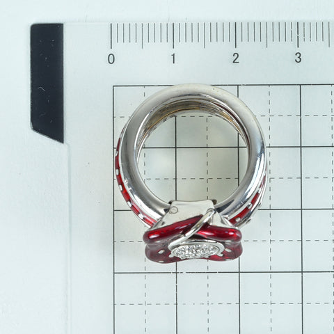 [Pre-owned] La NOUVELLE BAGUE K18WG/Enamel Diamond Ring 16.2g #13.5 ONE PRICE 