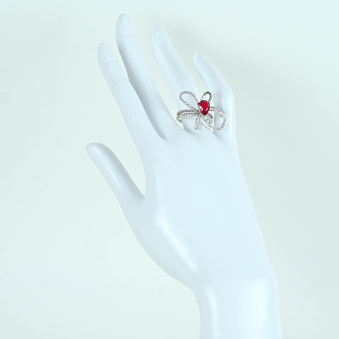 【中古】K18WG MOZAMBIQUE RUBY モザンビーク産 非加熱ルビーリング R2.09ct D0.79ct GRS鑑別書 #12.5 6.4g