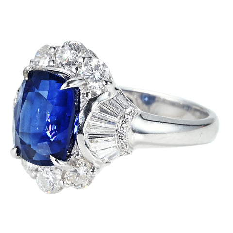【中古】K18WG SAPPHIRE RING スリランカ産サファイアリング ロイヤルブルー S5.22ct D1.32ct 6.7g #12.5 日宝協鑑別書