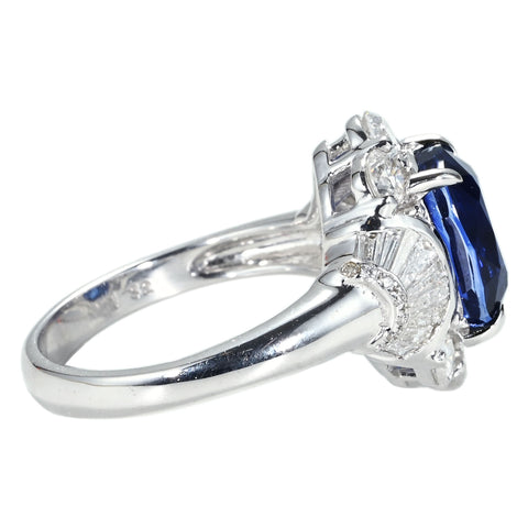 【中古】K18WG SAPPHIRE RING スリランカ産サファイアリング ロイヤルブルー S5.22ct D1.32ct 6.7g #12.5 日宝協鑑別書