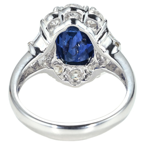 【中古】K18WG SAPPHIRE RING スリランカ産サファイアリング ロイヤルブルー S5.22ct D1.32ct 6.7g #12.5 日宝協鑑別書