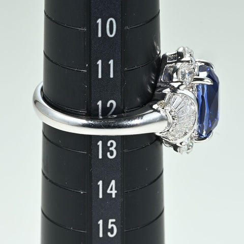 【中古】K18WG SAPPHIRE RING スリランカ産サファイアリング ロイヤルブルー S5.22ct D1.32ct 6.7g #12.5 日宝協鑑別書