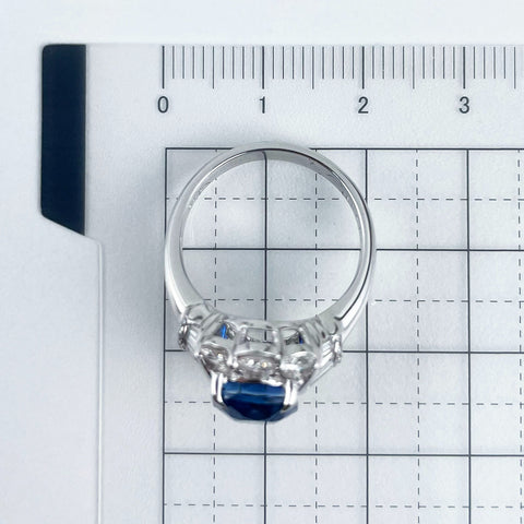 【中古】K18WG SAPPHIRE RING スリランカ産サファイアリング ロイヤルブルー S5.22ct D1.32ct 6.7g #12.5 日宝協鑑別書