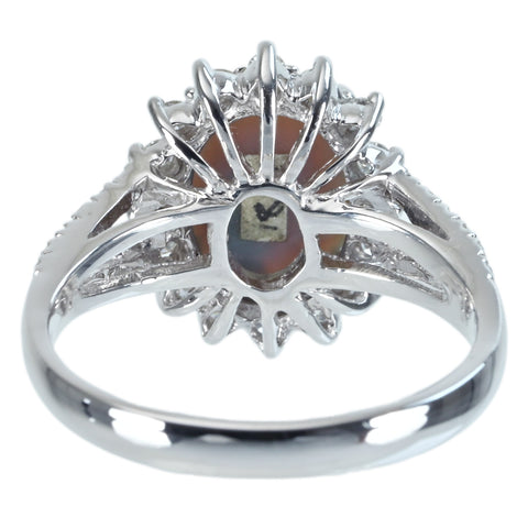 【中古】K18WG BLACK OPAL RING ブラックオパールリング BO1.65ct D0.40ct CGLソーティング 4.5g #13