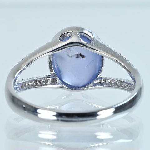 【中古】 K18WG STAR SAPPHIRE スターサファイアリング SS4.67ct D0.15ct 3.6g #13