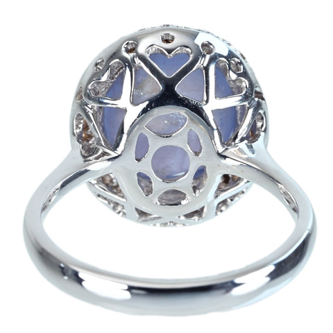 【中古】K18WG STAR SAPPHIREスターサファイアリング SS7.71ct D0.36ct 6.2g #12.5