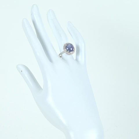 【中古】K18WG STAR SAPPHIREスターサファイアリング SS7.71ct D0.36ct 6.2g #12.5