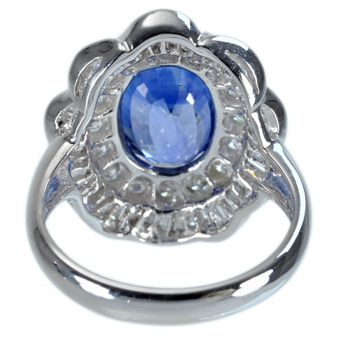 【中古】K18WG SAPPHIRE RING サファイアリング S5.74ct D1.70ct 7.4g #13.5