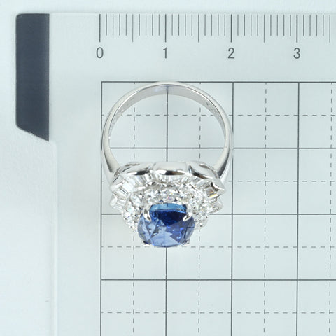 【中古】K18WG SAPPHIRE RING サファイアリング S5.74ct D1.70ct 7.4g #13.5