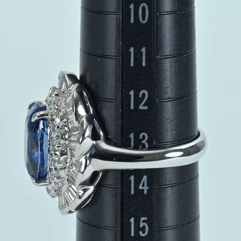 【中古】K18WG SAPPHIRE RING サファイアリング S5.74ct D1.70ct 7.4g #13.5