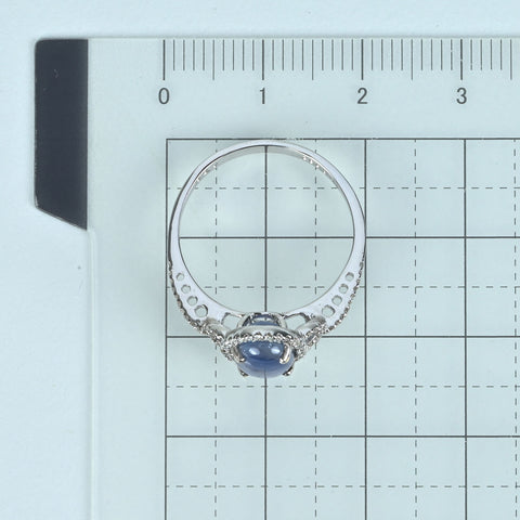【中古】 K18WG STAR SAPPHIRE スターサファイアリング SS2.632ct D0.22ct 2.7g #13.5
