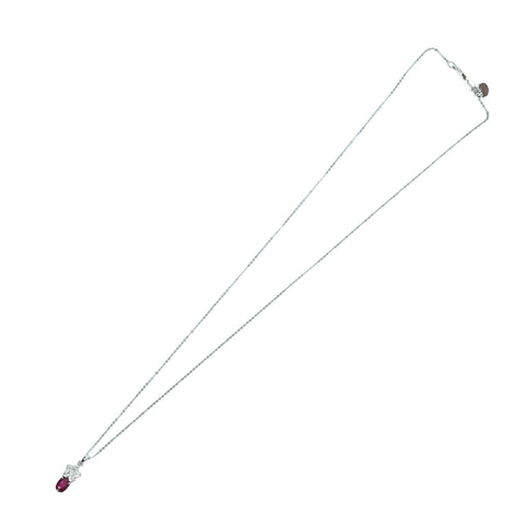 【中古】 K18WG RUBY 非加熱ルビーネックレス1.05ct D0.52c”ピジョンブラッド ”AIGS 鑑別書3.2g