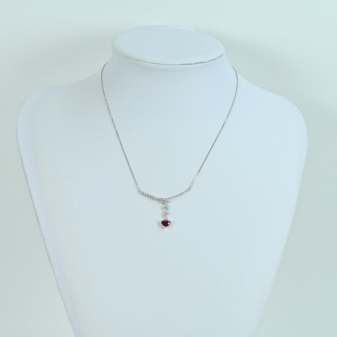 【中古】K18WG RUBY非加熱ルビーペンダントネックレス R1.05ct D0.40ct ピジョンブラッド AIGS鑑別書 3.2g