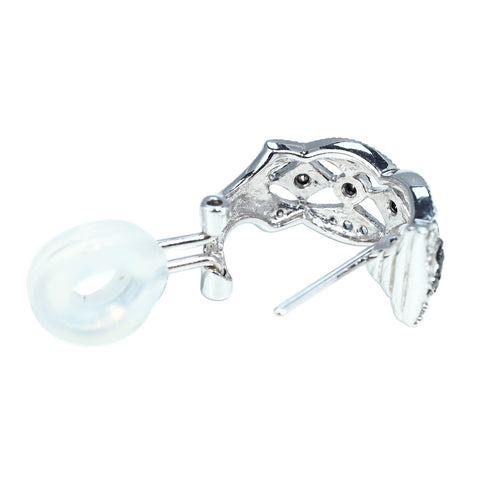 【中古】K18WG DIAMOND EARRINGブラックダイヤモンド/カラーレスダイヤモンドピアス兼用イヤリング  D0.11ct D0.11ct D0.10ct D0.10ct 5.9g