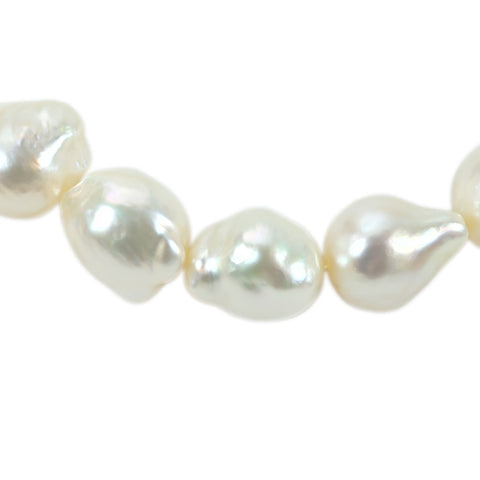 【中古】MIKIMOTOミキモト K14WG SHIROCHO BAROQUE PEARL NECKLACE 白蝶バロックパールネックレス 13.5-16.0mm 106.1g 箱/鑑別/証明書 ONE PRICE USED