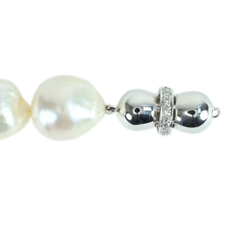 【中古】MIKIMOTOミキモト K14WG SHIROCHO BAROQUE PEARL NECKLACE 白蝶バロックパールネックレス 13.5-16.0mm 106.1g 箱/鑑別/証明書 ONE PRICE USED