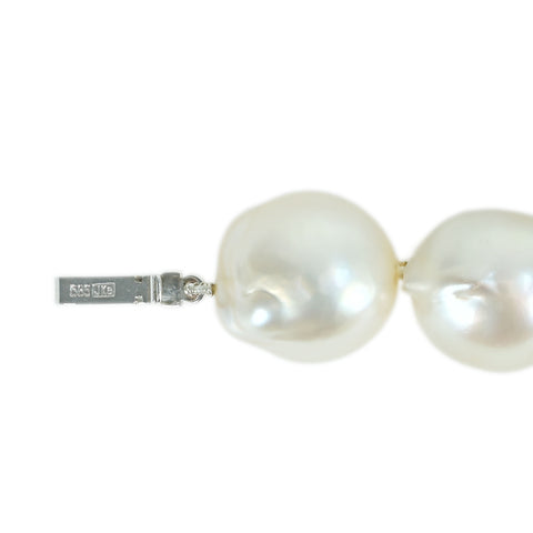 【中古】MIKIMOTOミキモト K14WG SHIROCHO BAROQUE PEARL NECKLACE 白蝶バロックパールネックレス 13.5-16.0mm 106.1g 箱/鑑別/証明書 ONE PRICE USED