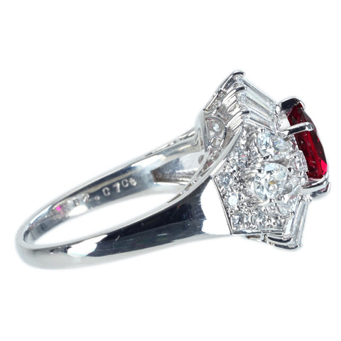 Pre-owned MIKIMOTO PT900 RUBY RING, Thai Ruby, 2.00ct R, 2.07ct D, GIA Certificate, 10.3g, #16, One Price 