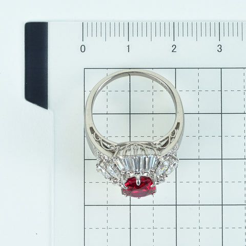 Pre-owned MIKIMOTO PT900 RUBY RING, Thai Ruby, 2.00ct R, 2.07ct D, GIA Certificate, 10.3g, #16, One Price 