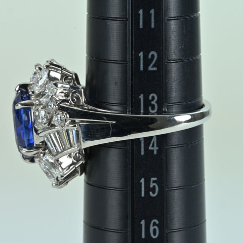 【中古】MIKIMOTO ミキモト PT900 SAPPHIRE RING スリランカ産非加熱サファイアリング S3.78ct D2.13ct GIA鑑別書 12.3g ＃13.5 ONE PRICE