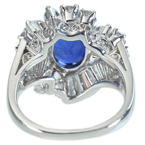 【中古】MIKIMOTO ミキモト PT900 SAPPHIRE RING スリランカ産非加熱サファイアリング S3.78ct D2.13ct GIA鑑別書 12.3g ＃13.5 ONE PRICE