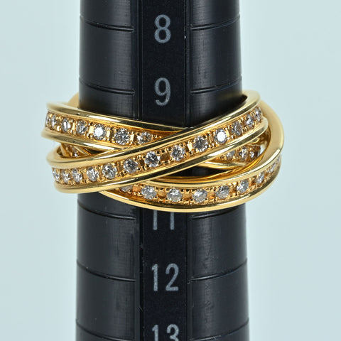 【中古】K18YG DIAMOND RING 3連ダイヤモンドエタニティリング D1.19ct 10.3g #10