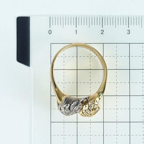 【中古】K18YG/K18WG DIAMOND RING ダイヤモンドリング D0.69ct 9.4g #20