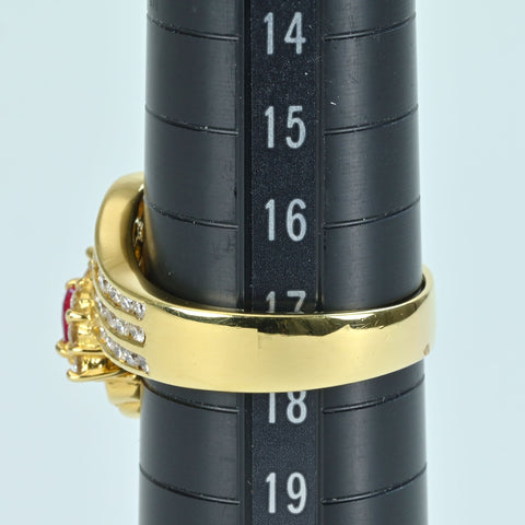 【中古】K18YG RUBY RING ルビーリング R0.62ct D1.38ct 9.4g #17.5