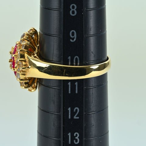 【中古】K18YG RUBY RING ルビーリング R0.70ct WS1.7ct 5.5g #11