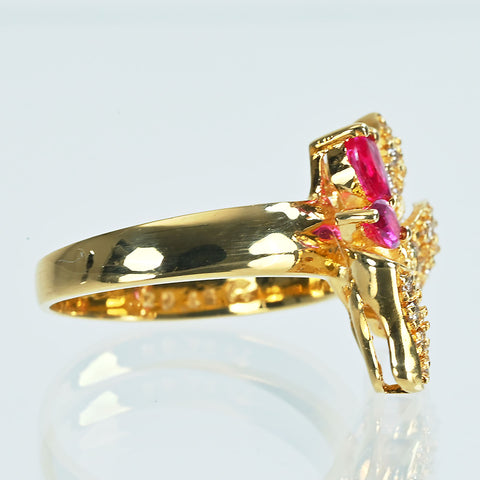 【中古】K18YG RUBYルビ―リング R0.40ct D0.28ct 鑑別書 5.3g #10