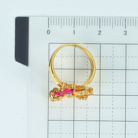【中古】K18YG RUBYルビ―リング R0.40ct D0.28ct 鑑別書 5.3g #10