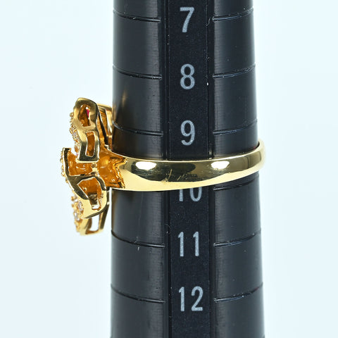 【中古】K18YG RUBYルビ―リング R0.40ct D0.28ct 鑑別書 5.3g #10