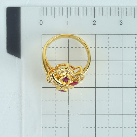 【中古】K18YG RUBYルビーリング  R0.61ct D0.38ct 6.3g #8