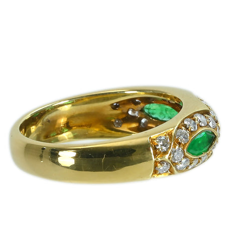 【中古】K18YG EMERALDエメラルド・ダイヤモンドリング  6.1g #12.5