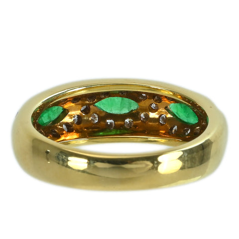 【中古】K18YG EMERALDエメラルド・ダイヤモンドリング  6.1g #12.5