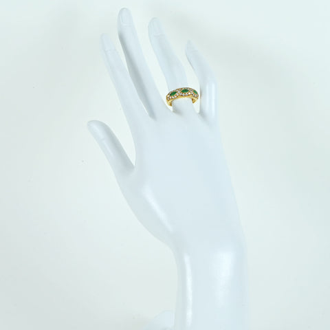 【中古】K18YG EMERALDエメラルド・ダイヤモンドリング  6.1g #12.5