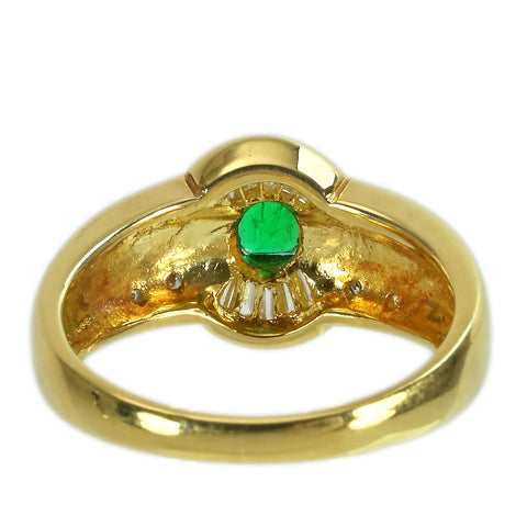 【中古】K18YG EMERALDエメラルドリング E0.17ct D0.26ct 4.5g #11