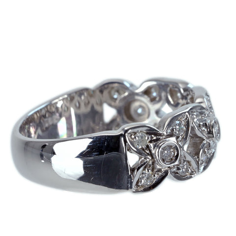 【中古】K18WG DIAMOND RING ダイヤモンドリング D0.24ct 6.2g #14.5