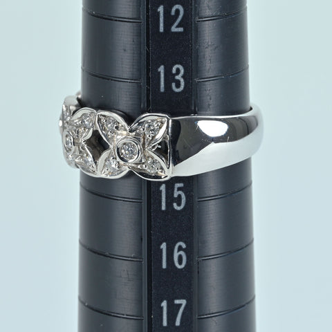 【中古】K18WG DIAMOND RING ダイヤモンドリング D0.24ct 6.2g #14.5