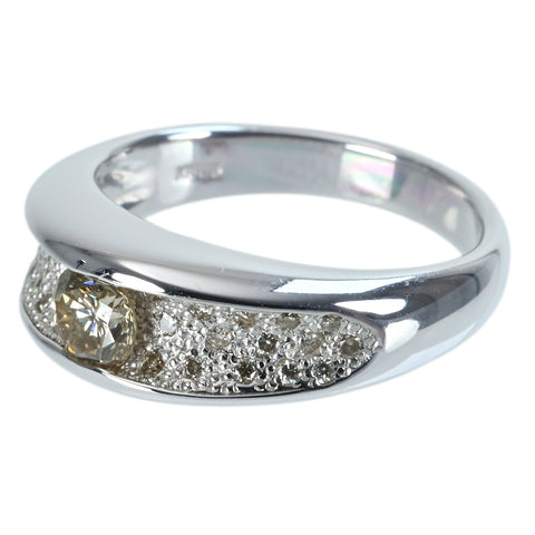 【中古】K18WG DIAMONDダイヤモンドリング D0.60ct 6.1g #11