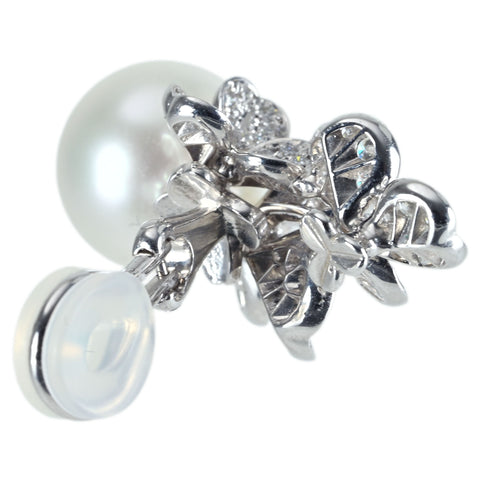 【中古】MIKIMOTO ミキモトK18WG PEARL EARRING 白蝶パールイヤリング P11.7mm D0.60ct D0.60ct 16.6g ONE PRICE