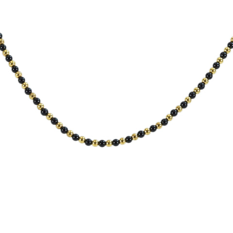 【中古】K18YG ONYX NECKLACE オニキスネックレス 3.2g