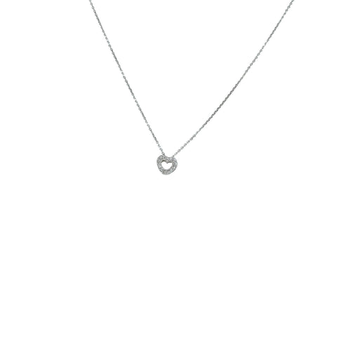 【中古】K18WG DIAMONDダイヤモンドペンダントネックレス D0.09ct 2.3g